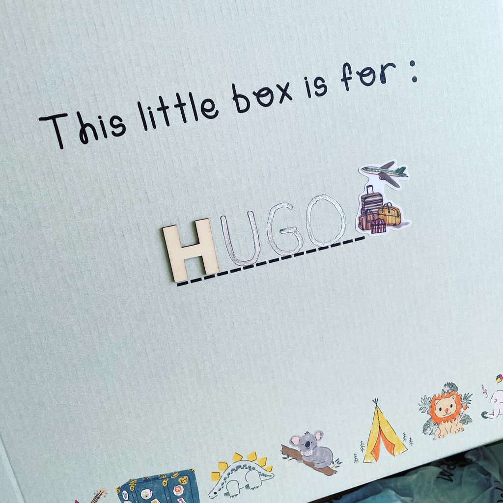 Personalised gifts - gift box - customised box - best children’s present - ecofriendly - made in Melbourne - no plastic - plastic free - hand written - Eco - Plastic Free Eco - essentials for mum - beautiful gift - suitable for mum and baby - support local  - keepsake box - limited edition
