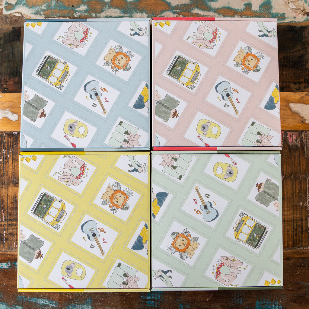 Eco Friendly and Customisable Gifting Boxes. Personalisation can be done straight away with little stickers on the box and the name of the lucky receiver.